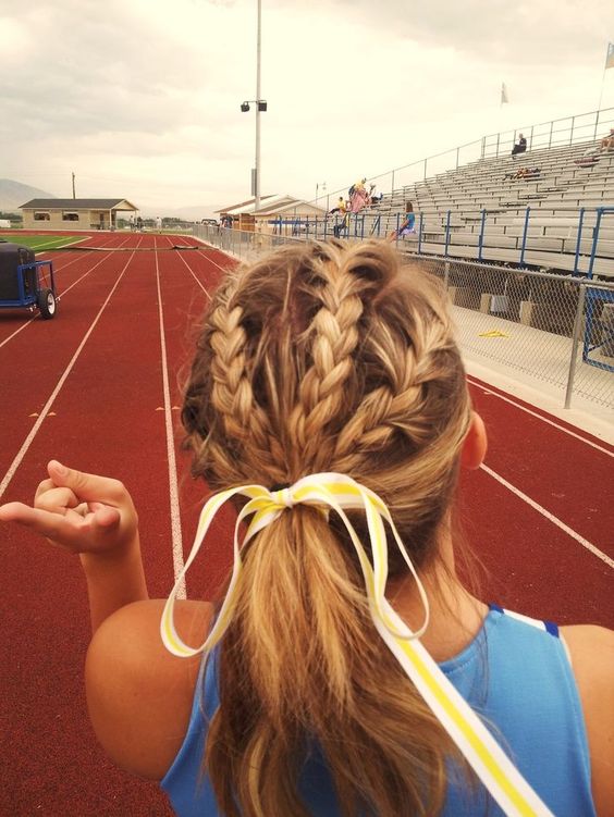 track meet hairstyle running hair 