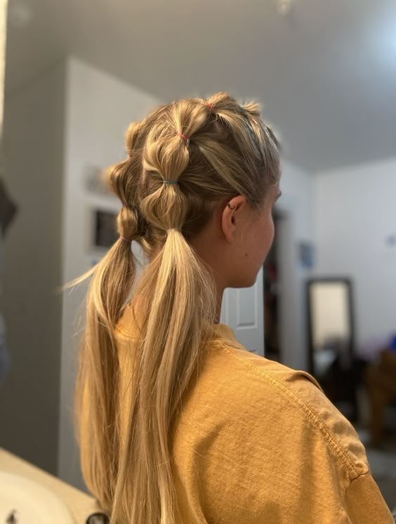 quick hairstyles blonde double braids