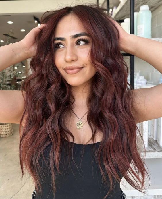 summer hair color ideas dark red summer hair