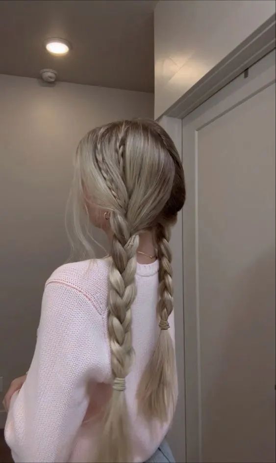 cute hairstyles blonde braided back to school hairstyle