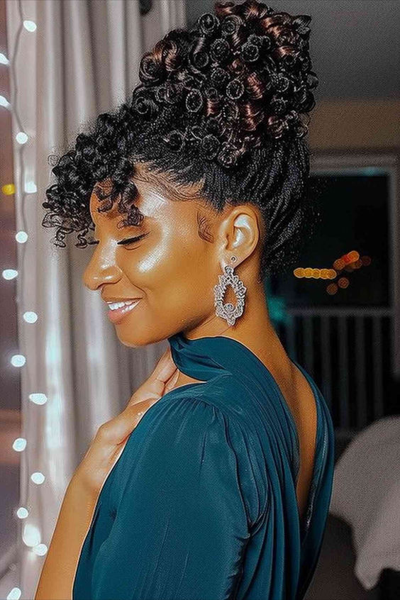 curly updo hairstyles aesthetic curly updo hair