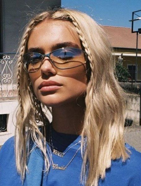 summer hairstyles blonde with braid in the front