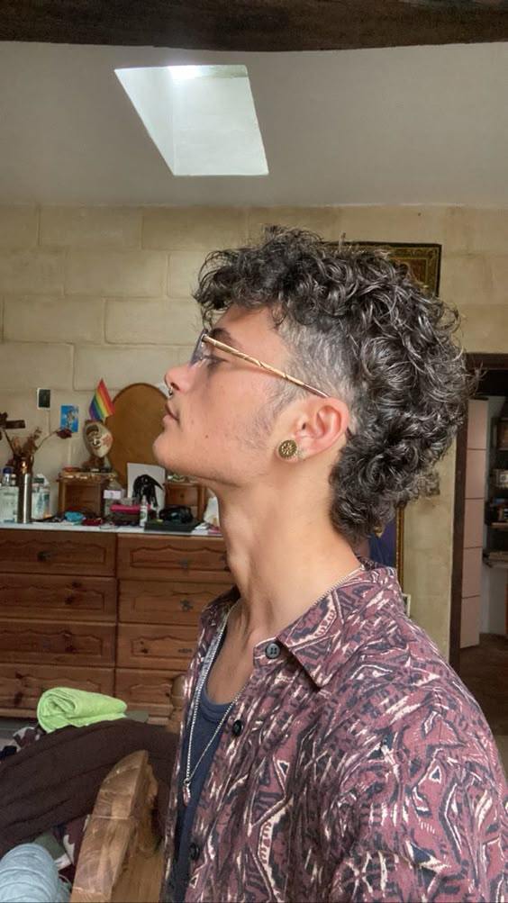 curly hairstyles men curly mullet