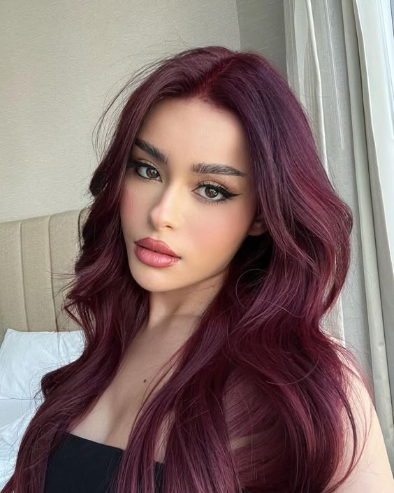 burgundy hair  curly burgundy hair