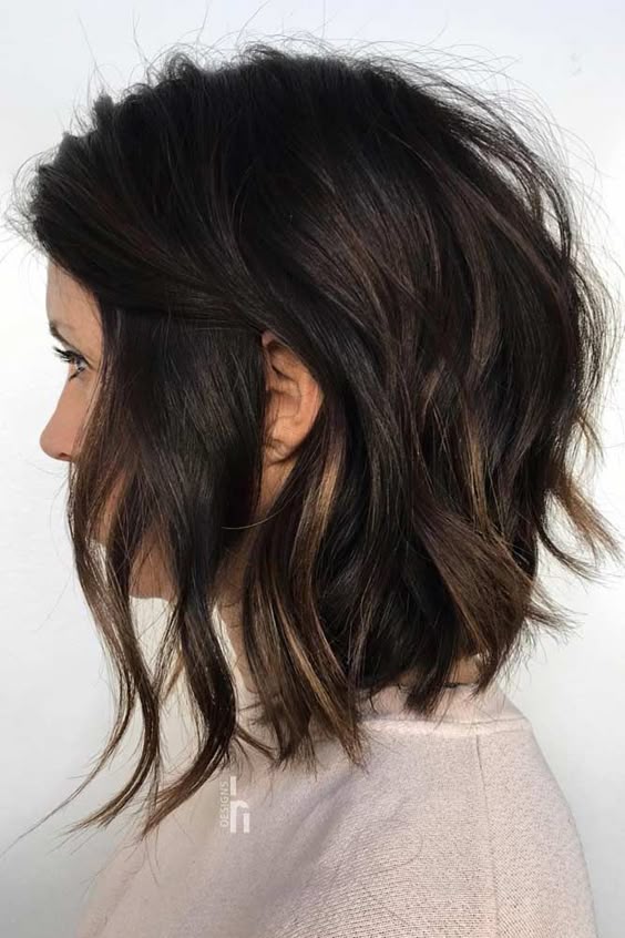 choppy bob hairstyles dark choppy bob 