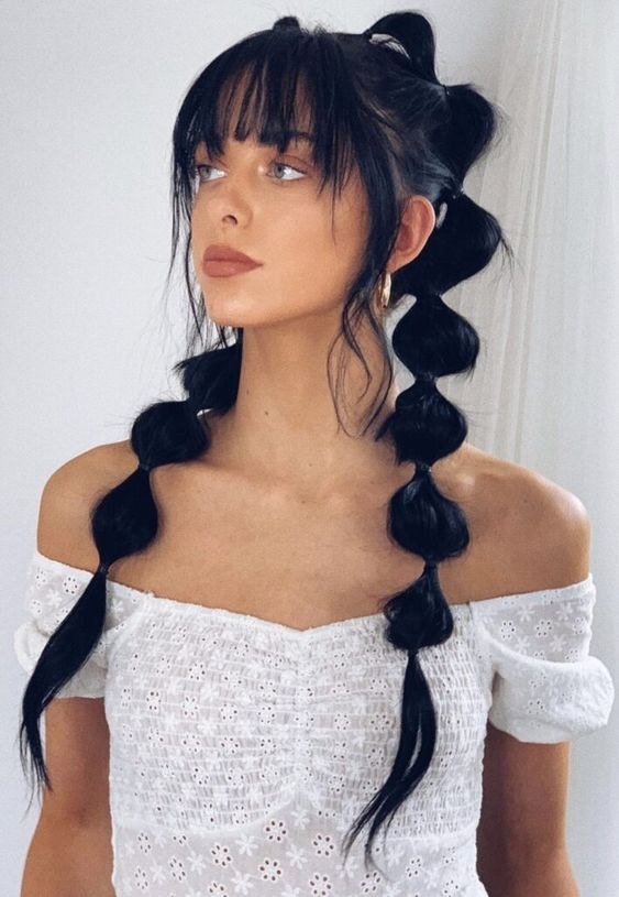 halloween hairstyle bubble braid hairstyle