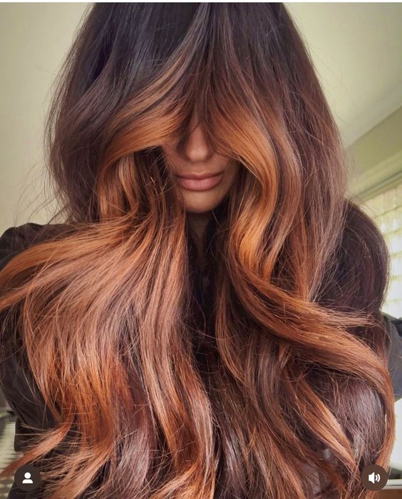 summer hair color ideas brown orange hair
