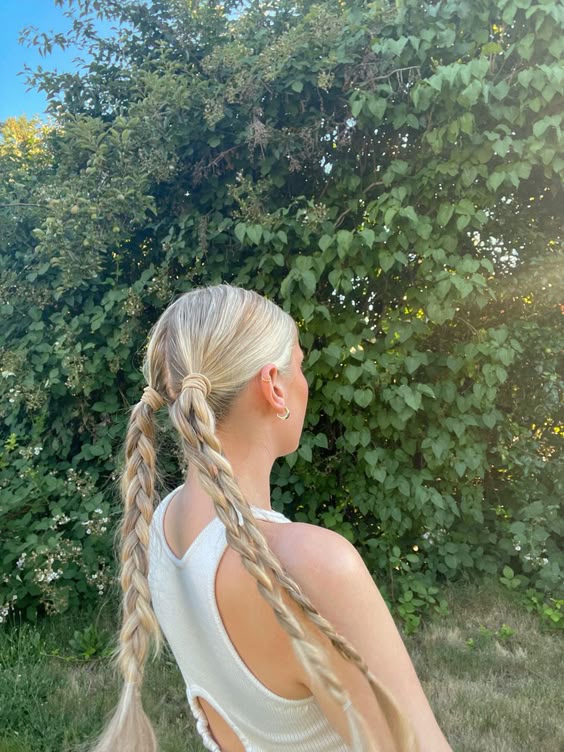 pigtail hairstyles double braided pigtails for summer 