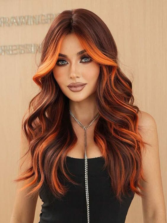 summer hair color ideas flame orange hair
