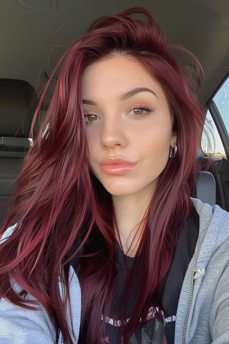 burgundy hair  chic burgundy hair
